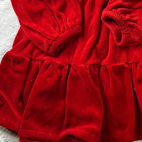 Rise Little Earthling Tiered Red Velour Dress 3-6 months - Picture 5 of 5